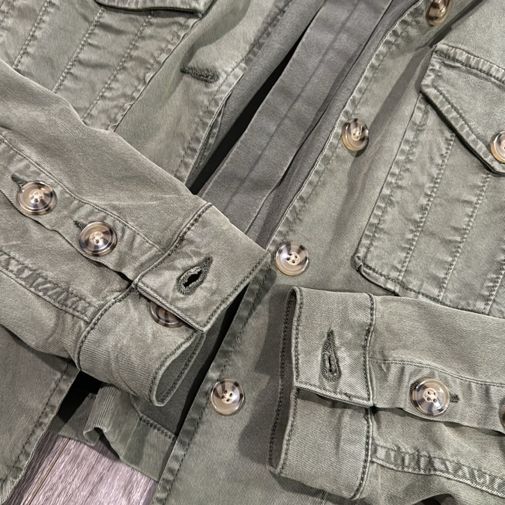 Paige Pacey Collared Jacket in vintage ivy green S - Picture 8 of 9